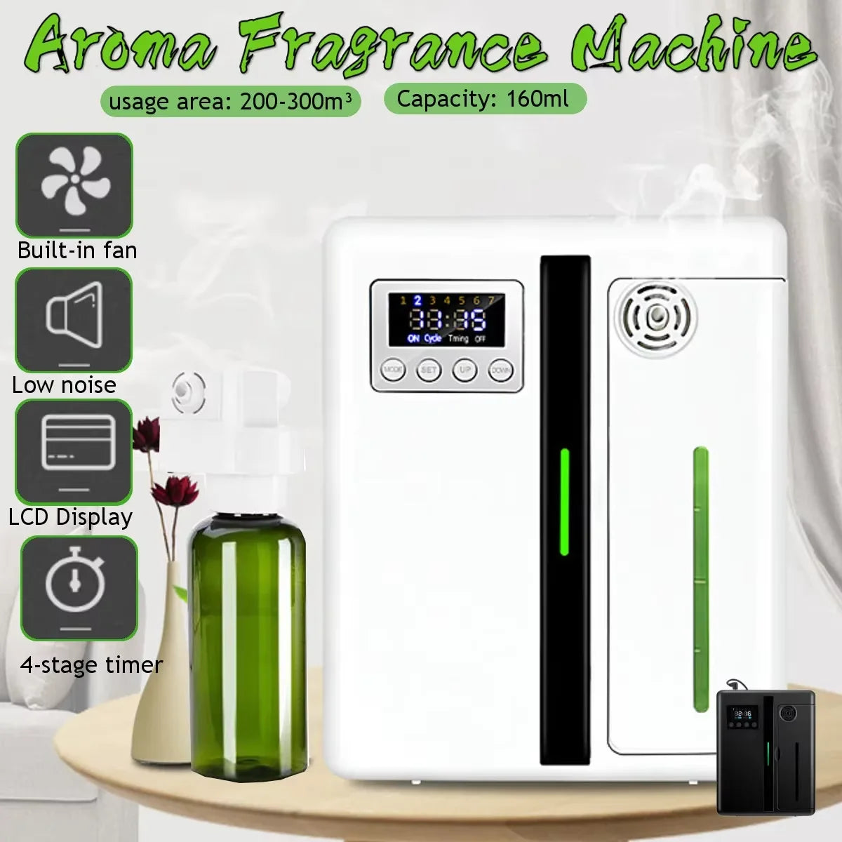 Namste 300m³ Bluetooth Aroma Diffuser Flat Lay Wall Hanging Perfume Fragrance Diffuser Home Flavoring Air Freshener Air Purifier