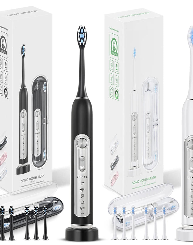 SUBORT S7 Super Sonic Electric Toothbrushes for Adult Kid Smart Timer Whitening Toothbrush IPX7 Waterproof Replaceable Heads Set