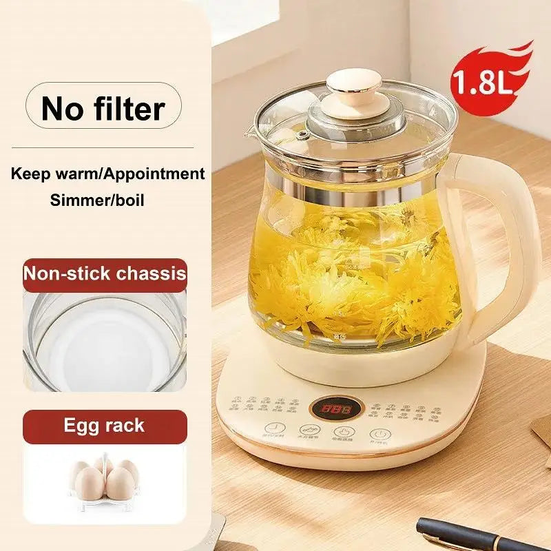 220V Health Pot Household Multifunctional Glass Electric Kettle Flower Teapot Tea Pot 1.8L