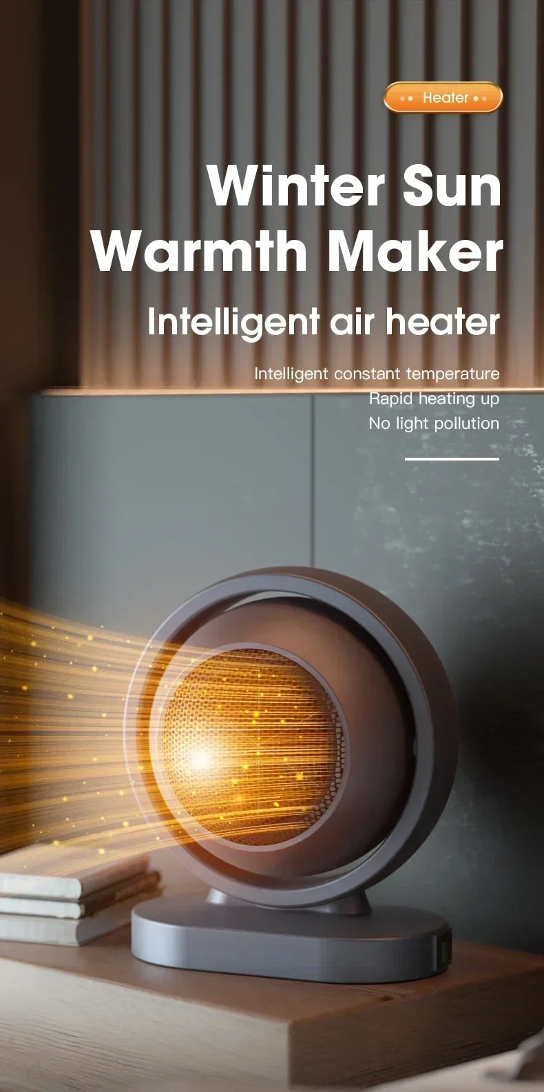 380W Portable Electric Heater Desktop Fan Stove Warm Air Blower Mini Radiator Home Office Room Warmer for Winter Low Consumption