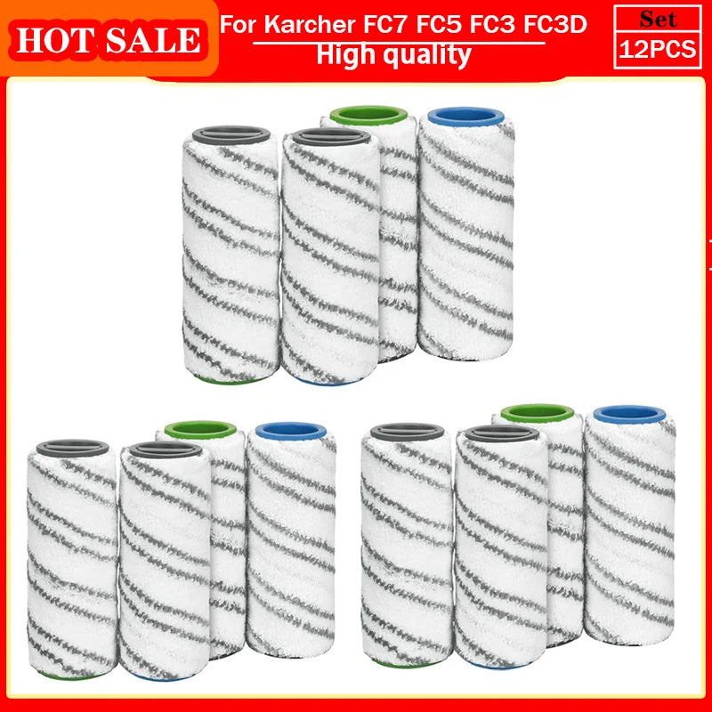 For Karcher FC7 FC5 FC3 Microfiber Rollers for Karcher 2.055-006.0 for Cleaning Hard Floors Smart home Replacement Rollers