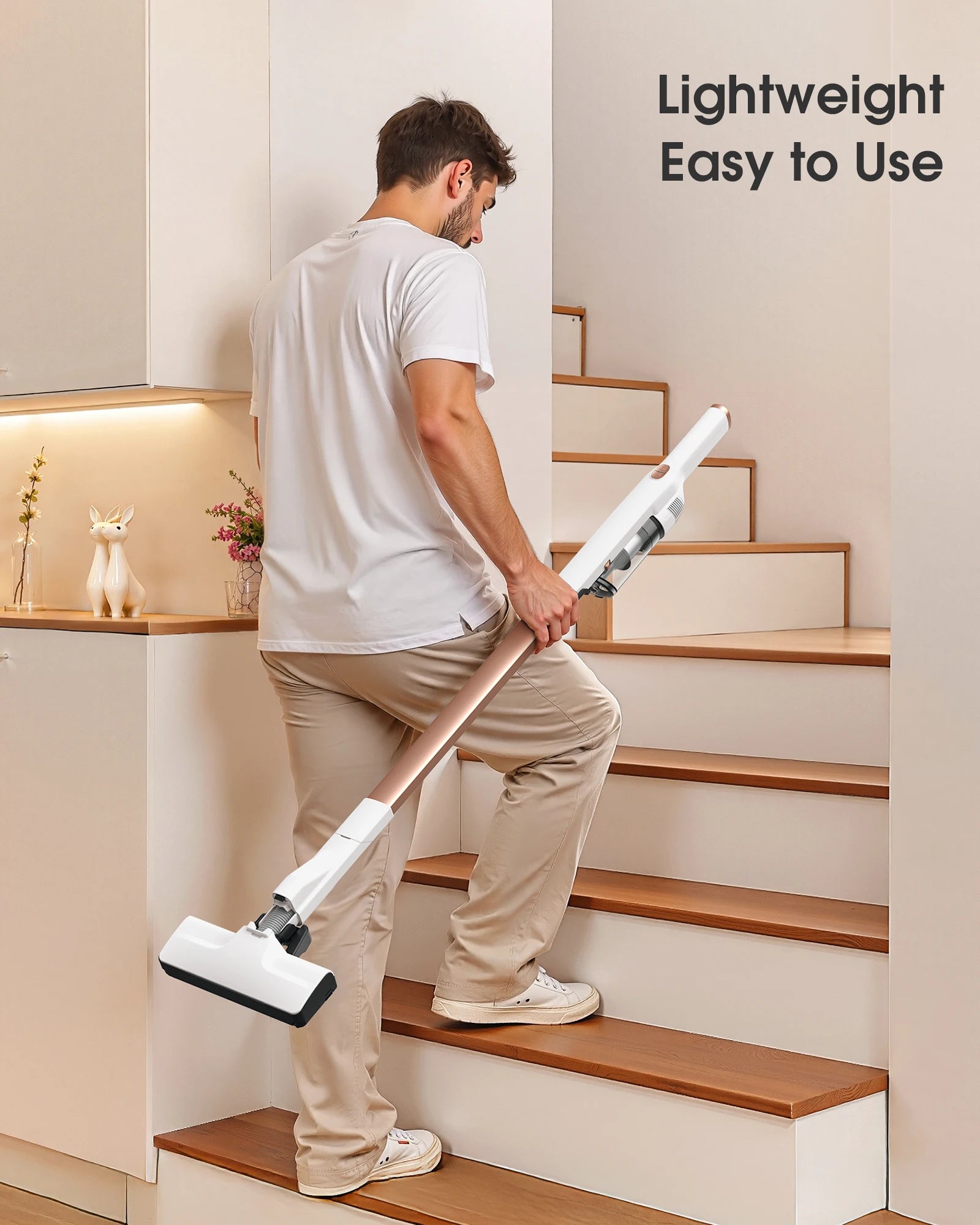 Lubluelu P1 Wireless Vacuum Cleaner Lightweight Floor Washer Edge Cleaning Smart Home（Type C Charging Line, without Charger)
