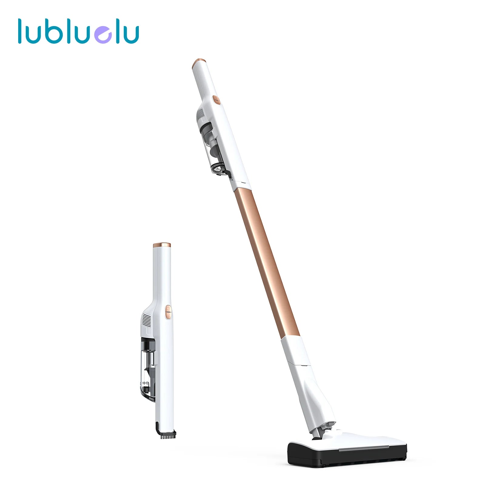 Lubluelu P1 Wireless Vacuum Cleaner Lightweight Floor Washer Edge Cleaning Smart Home（Type C Charging Line, without Charger)