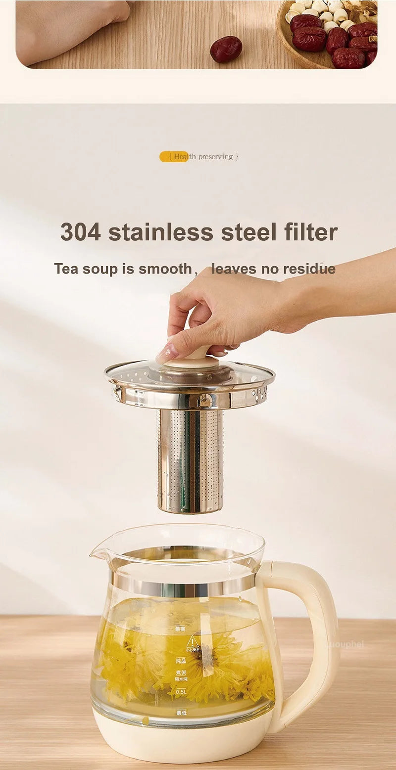 220V Health Pot Household Multifunctional Glass Electric Kettle Flower Teapot Tea Pot 1.8L