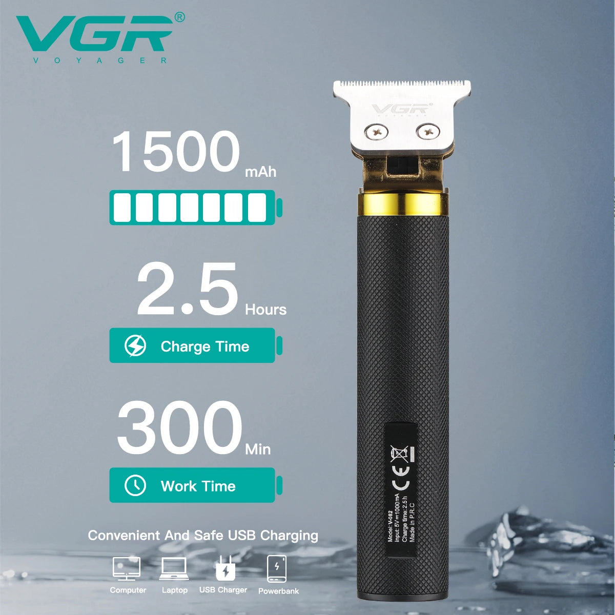 Cordless Rechargeable Hair Trimmer For Men Beard Hair Clipper Electric Hair Cutting Machine Lithium-ion Battery Haircut