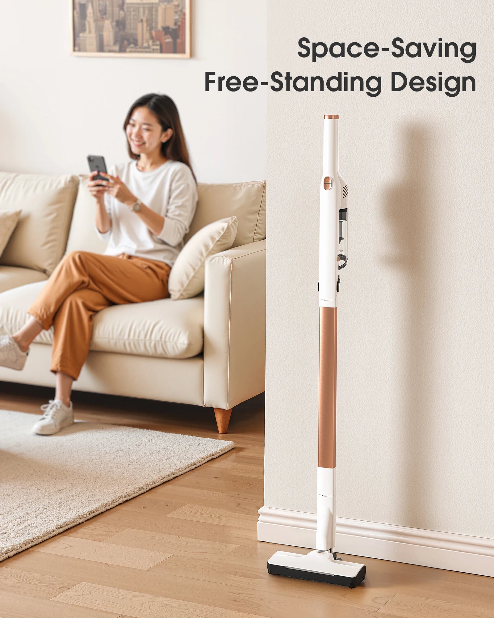 Lubluelu P1 Wireless Vacuum Cleaner Lightweight Floor Washer Edge Cleaning Smart Home（Type C Charging Line, without Charger)