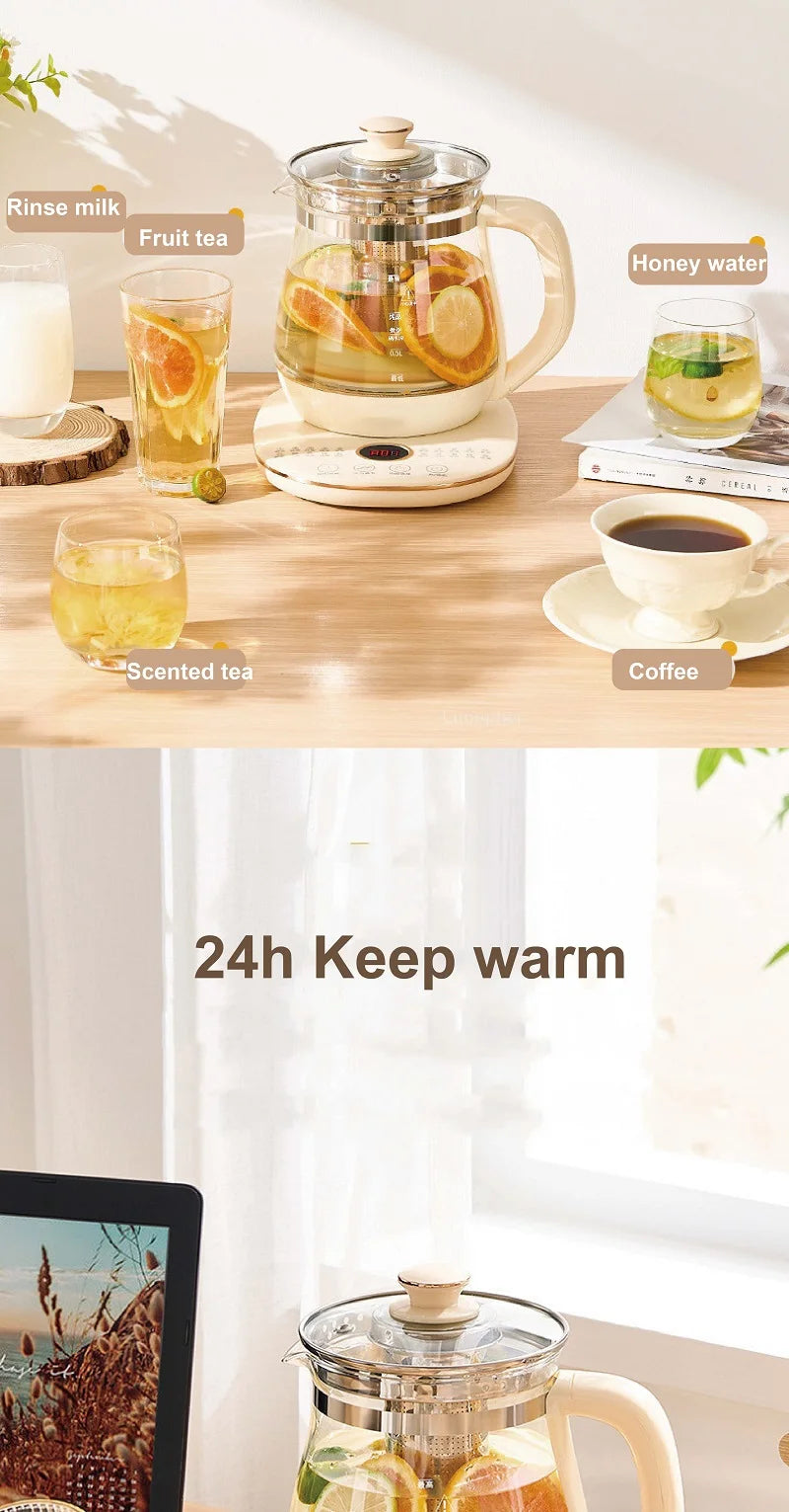 220V Health Pot Household Multifunctional Glass Electric Kettle Flower Teapot Tea Pot 1.8L