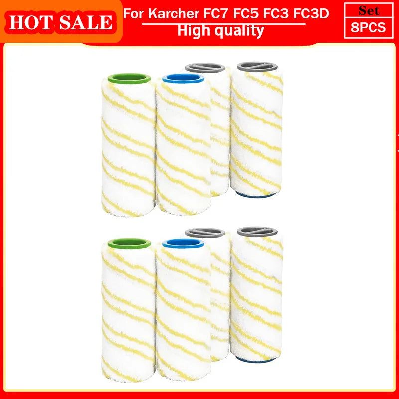 For Karcher FC7 FC5 FC3 Microfiber Rollers for Karcher 2.055-006.0 for Cleaning Hard Floors Smart home Replacement Rollers