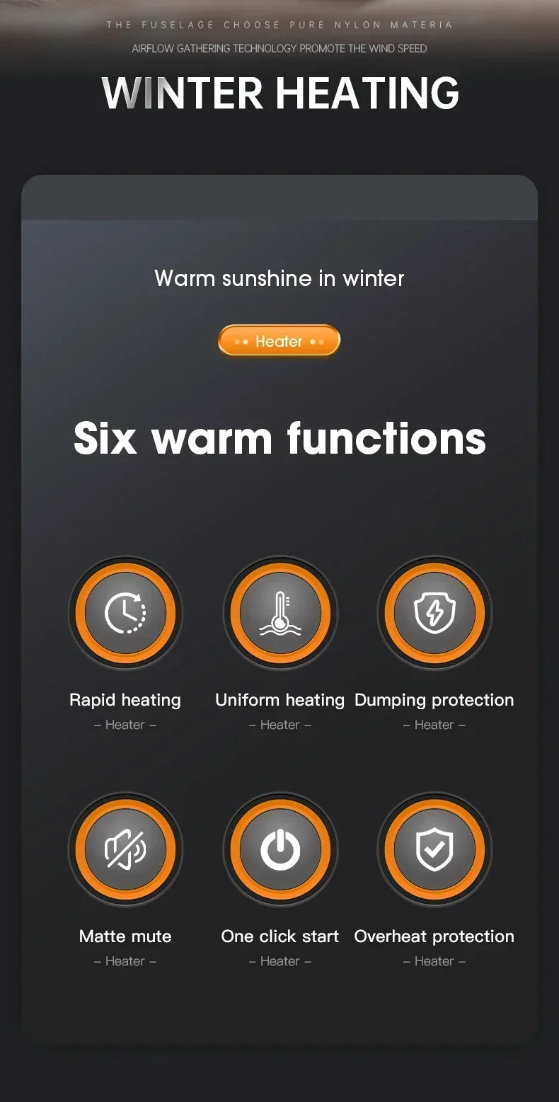 380W Portable Electric Heater Desktop Fan Stove Warm Air Blower Mini Radiator Home Office Room Warmer for Winter Low Consumption