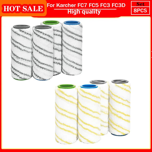 For Karcher FC7 FC5 FC3 Microfiber Rollers for Karcher 2.055-006.0 for Cleaning Hard Floors Smart home Replacement Rollers