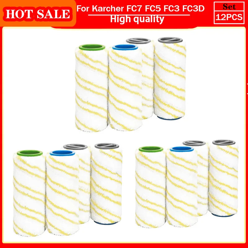 For Karcher FC7 FC5 FC3 Microfiber Rollers for Karcher 2.055-006.0 for Cleaning Hard Floors Smart home Replacement Rollers
