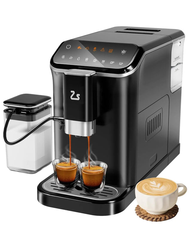 20-Bar Espresso Maker With Bean Grinder Professional Coffee Machine With Milk Frother & 1.5l Water Tank For Coffee Lovers