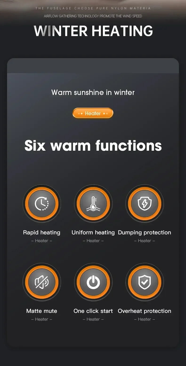 380W Portable Electric Heater Desktop Fan Stove Warm Air Blower Mini Radiator Home Office Room Warmer for Winter Low Consumption