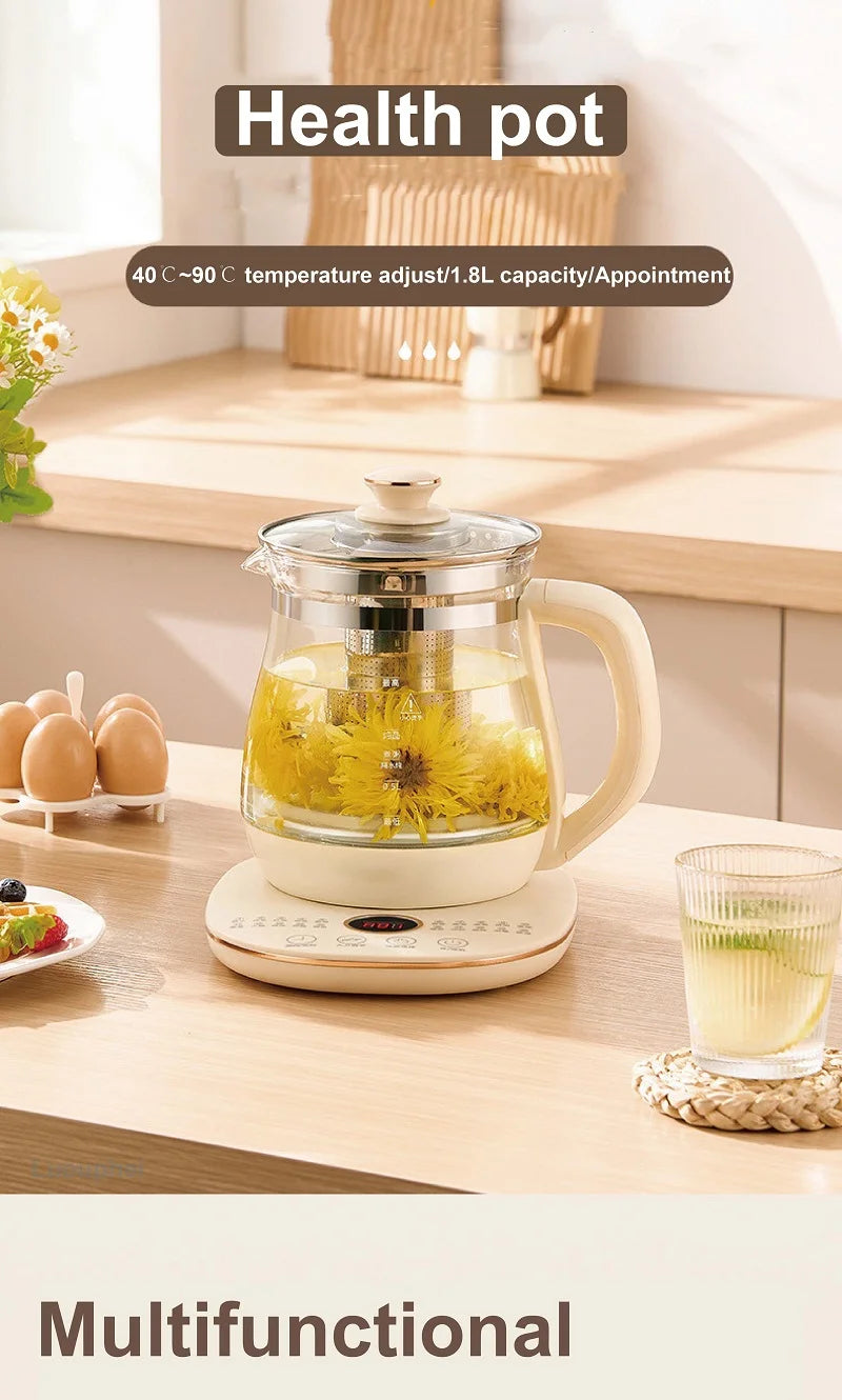 220V Health Pot Household Multifunctional Glass Electric Kettle Flower Teapot Tea Pot 1.8L