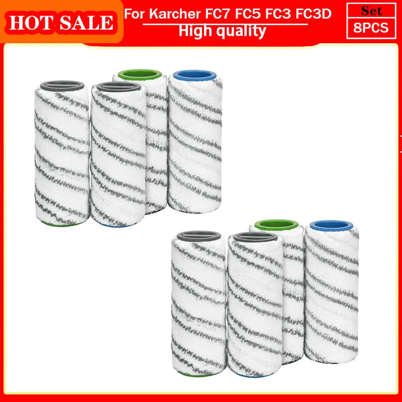 For Karcher FC7 FC5 FC3 Microfiber Rollers for Karcher 2.055-006.0 for Cleaning Hard Floors Smart home Replacement Rollers